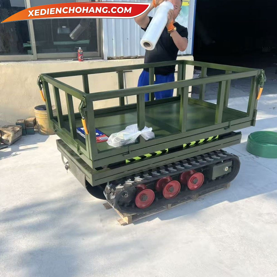 Xe điện chở hàng 4 bánh có nâng hạ bánh xích, tải trọng 500Kg - YKNHBX - Xe Điện Chở Hàng xe dien cho hang 4 banh co nang ha banh xich tai trong 500kg yknhbx 4 - Xe Điện Chở Hàng