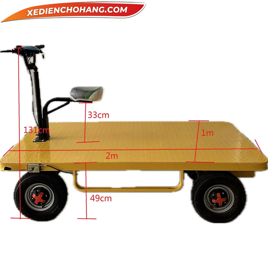 xe dien cho hang 4 banh khong nang ha tai trong 1000kg ykzx200 8 - Xe Điện Chở Hàng