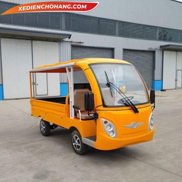 Xe Điện chở hàng | xe điện chở hàng 4 bánh thùng lửng có mái che, tải trọng 1500kg icdpip01