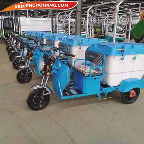 Xe Dien Cho Rac Nap Phia Sau Thung Nhua Lien Khoi Pipnap500