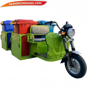 Xe Thu Gom Rac Chay Dien 4 Thung Big Size Piptt01