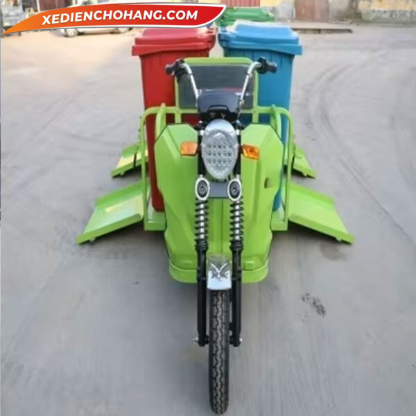 Xe Thu Gom Rac Chay Dien 4 Thung Big Size Piptt01