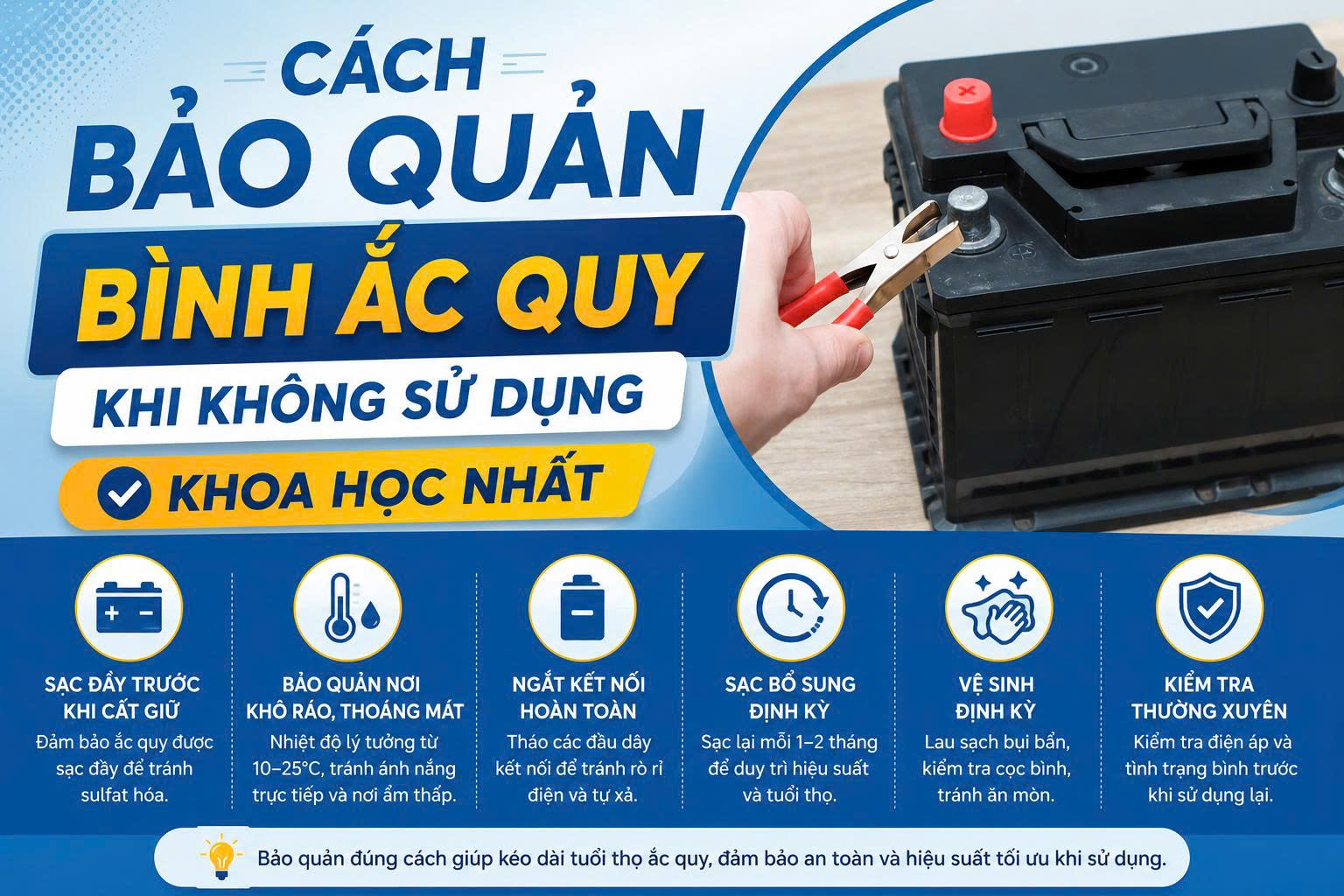Hướng dẫn bảo quản bình ắc quy