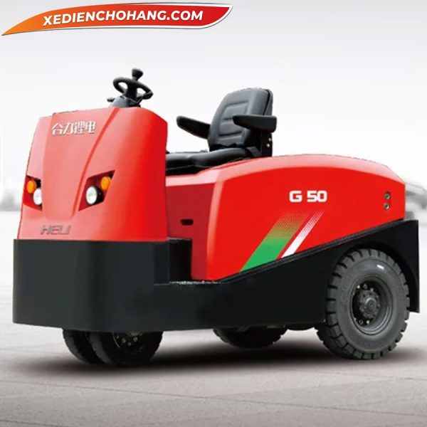 Xe điện kéo hàng 3 bánh ngồi lái pin Lithium-ion 5–6 tấn