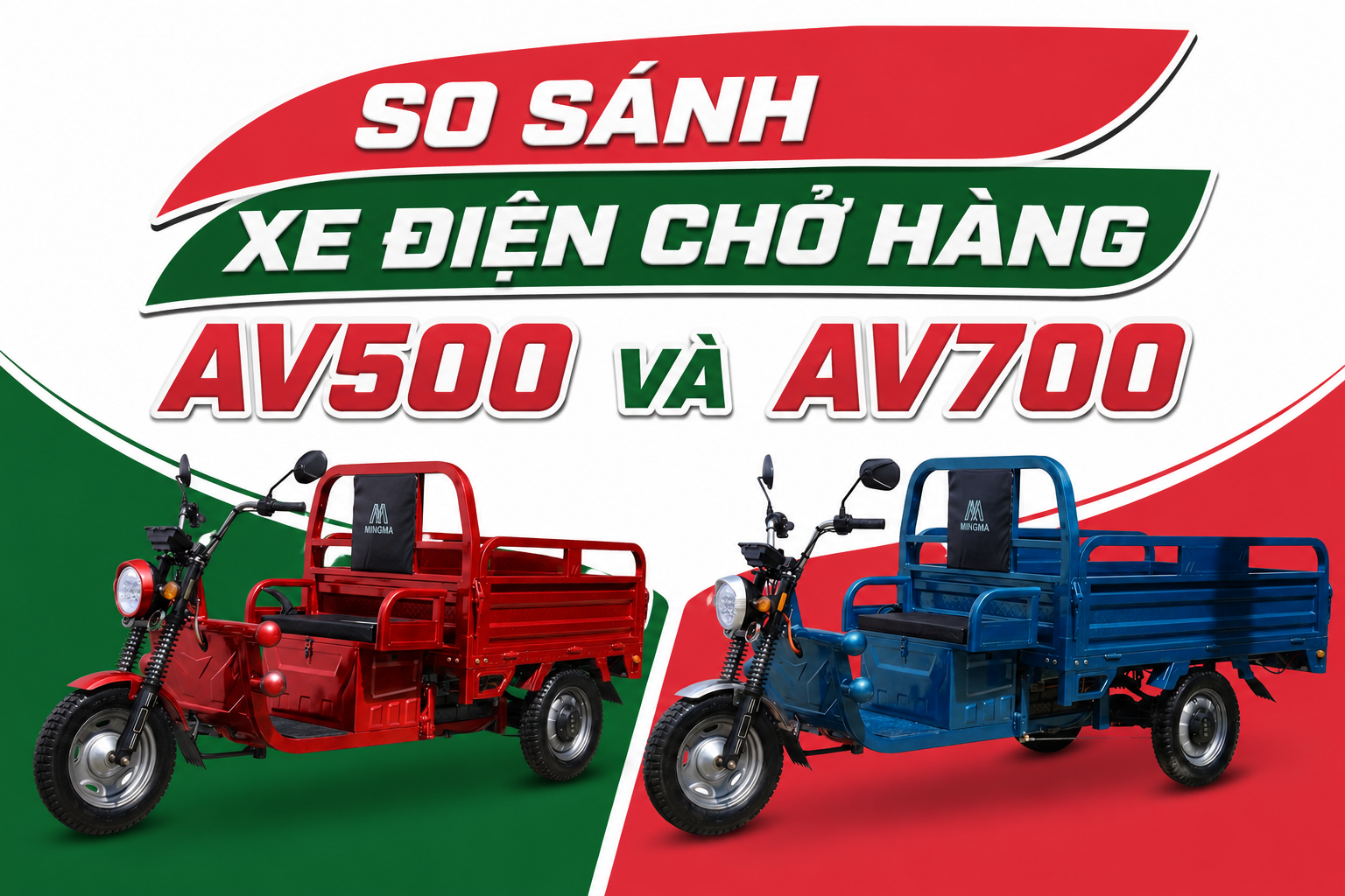 So Sánh Xe Điện Chở Hàng AV500 và AV700