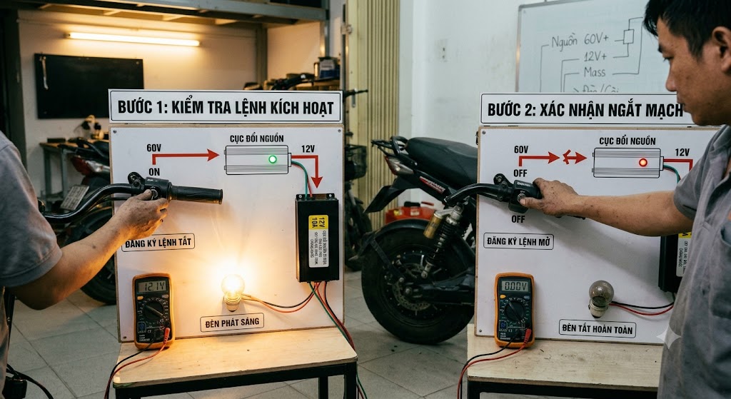 Cách Đấu Nối Cục Đổi Nguồn Xe Điện Đơn Giản - Xe Điện Chở Hàng Quy Trình Kiểm Tra Nguồn Xe Điện